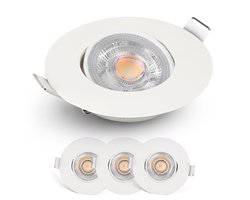 Spotjes Wit Dimbaar 3 stuks – Ultralage Inbouwdiepte - 480 Lumen – 2700K Warm Wit - 4.9W - 50° Kantelbaar - Emos Exclusive Inbouwspots Led