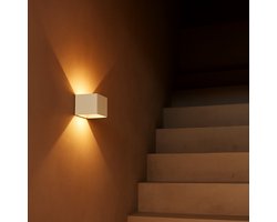 Tavellio Tess Wandlamp – Oplaadbaar – Crème – Bewegingssensor – 20 Lichtkleuren – Incl. Afstandsbediening - H10