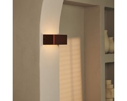 Tavellio Tessa Wandlamp – 20x10 cm – LED – Brons – Oplaadbaar – Bewegingssensor – Dimbaar – Afstandsbediening