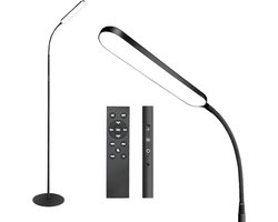 TULITE Arcus LED Vloerlamp - Leeslamp staand - Staande Lamp - Dimbaar - 3 Kleurstanden - 180cm - 1300Lm - Touch & Afstandsbediening - Zwart