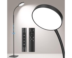 Vloerlamp - Staande Lamp - Helderheid & Lichtkleur Verstelbaar - Met Afstandsbediening - Leeslamp - Staanlamp - Staande Lampen Woonkamer - Stalamp - Smartlamp - Booglamp