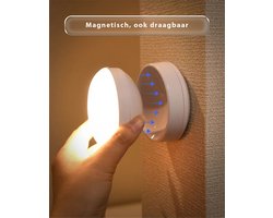 Webzon - Magnetische LED Wandlamp met Bewegingssensor – Draadloos, USB Oplaadbaar & 360° Draaibaar – Wandlamp Zonder Boren voor Binnen – Ideaal voor Gang, Kast, Keuken, Badkamer en Slaapkamer