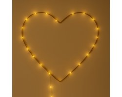 ZoeZo - Hartjeslampje LED Goud – 100 LED hartten Lamp – Nachtlampje & Kinderkamerverlichting - Wandlamp - Wanddecoratie