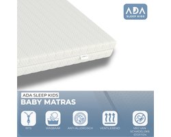 Ada Sleep Kids Matras 60x120 cm ledikant - 10 cm - Koudschuim - Afritsbaar - Wasbare hoes - Hypoallergeen