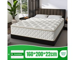 Aiidoits Matras 160x200 - matras 22cm dik - 7 zones - pocketvering matras - Orthopedisch - OEKO-TEX Gecertificeerd - 10 Lagen Hoogwaardige Materialen - Anti-Allergische - Tweepersoonsmatrassen - medium - Voor Kinderen en Volwassenen