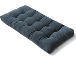 Bananair - Futon matras - Futon bed - Vloermatras - Logeerbed Eenpersoons - Ribfluweel - 90x190 cm - Nachtblauw