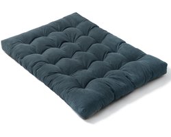 Bananair - Futon matras - Futon bed - Vloermatras - Logeerbed Tweepersoons - Ribfluweel - 160x200 cm - Nachtblauw