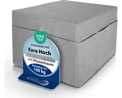 Beautissu Hoes met Zijzakken Grijs 65x75x42cm – Bijzettafel Hoes voor Opvouwbaar Matras 75x195cm – Polyesterstof (200 g/m²) Oeko-Tex