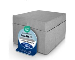 Beautissu Hoes met Zijzakken Grijs 67x120x42cm – Bijzettafel Hoes voor Opvouwbaar Matras 120x200cm – Polyesterstof (200 g/m²) Oeko-Tex