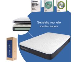 Comfort Matras 90 x 200 cm - Memory Foam - 2in1 Koudschuim en Traagschuim - Bamboe tijk - 18 cm - logeermatrassen - Matrassen - Logeermatras 90 x 200 cm