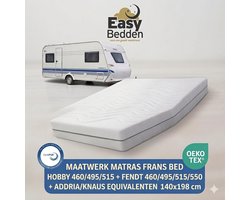 EasyBedden® Matras Fransbed opmaat caravan matras Mars 140x198 Koudschuim HYBRIDE circa 20 cm