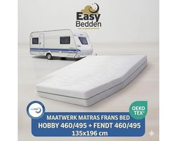 EasyBedden® Matras Fransbed opmaat caravan matras Venus 135x196 Koudschuim HYBRIDE circa 16 cm