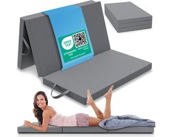 ELONEO Opvouwbaar Matras 120x200 cm - Dik 8 cm Vouwmatras, Wasbaar en Draagbaar Multifunctioneel Logeerbed, Reismatras, Logeermatras, Opvouwbaar Bed, Poef en Zitje