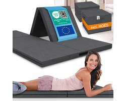 ELONEO Opvouwbaar Matras – 160x200 cm - 8 cm Dik, Wasbare Hoes, Multifunctioneel Logeerbed