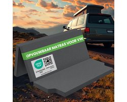 ELONEO Opvouwbaar Matras voor Auto's, Bestelwagens en Campers - VW T4, T5, T6, T6.1, Multivan, California Beach, Caravelle, Transporter, 8 cm Dik Campingmatras - 185x148 cm