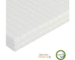 Koudschuim Matras 90x200 cm - 13.5 cm dik - HR50 koudschuim - eenpersoons - afritsbaar en wasbaar - hypoallergeen - CertiPUR® en Okoetex gecertificeerd - medium hardheid - Hotel kwaliteit
