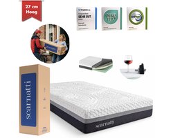 Koudschuim matras 90x200 cm - Memory Foam - Extra Comfort 27 cm hoog - 2in1 - Extra Comfort eenpersoonsmatras - Bamboe tijk - logeermatrassen - Matrassen - 90 x 200 cm