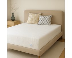 Matras - 120x200 cm - PREMIUM BAMBOO TIJK - 20CM - Hotel XXL - Nasa Koudschuim - Orthopedisch - Anti-allergie - Afritsbaar / Wasbaar - Stevig