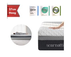 Matras 160x200 Extra Comfort 27 cm - Tweepersoons - 2in1 Traagschuim / Koudschuim matrassen - Bamboe Tijk - Logeermatrassen - 160 x 200 cm