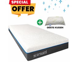 Matras 90 x 200 cm - 2in1 Koudschuim / Traagschuim - 18 cm - Matrassen met Bamboe tijk - Nasa - + 1 Kussen - logeermatrassen - Comfort