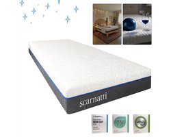 Matras 90 x 200 cm - Bamboe tijk - Memory Foam - 2in1 Koudschuim en Traagschuim - 18cm - logeermatrassen - Matrassen - 90 x 200 cm