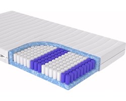 Matras Pocketvering Matras 90x190 - 21 cm dik - Koudschuim - Premium Kwaliteit Bamboo Afritsbaar Wasbaar Tijk - Anti-allergisch