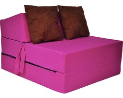 Opvouwbaar matras - 1 persoons - 200x70x15 cm - roze bruin