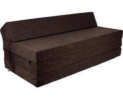 Opvouwbaar matras met hoofdkussen  Wasbare hoes  200cm x 120cm x 10cm  Bruin
