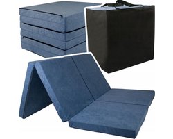 Viking Choice Opvouwbaar 2-Persoons Matras - Navy Blauw - 195x120x7cm - Inclusief Draagtas & Wasbare Hoes