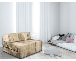 Viking Choice Opvouwbaar Matras Hout - Wasbare Hoes - 200x90x15 cm - Campingmatras & Logeermatras