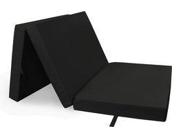 Wicotex opvouwbare matras – 195x85cm – Zwart – eenpersoonsbed – logeerbed – inklapbaar – logeermatras – afneembare hoes