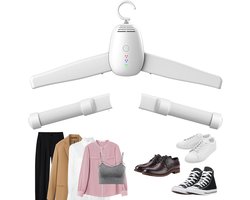 Draagbare wasdroger - Schoenendroger - Elektrische Wasdroger - 2-in-1 kleding- en schoenendroger - Ophangbare luchtdroger met afneembare hanger - Droog naar behoefte - Stil en geluidsarm - Geschikt voor thuis, op reis en zakenreizen