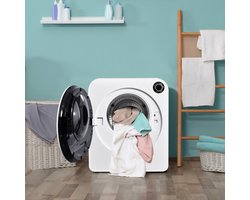 Re-purelife® Compacte Wasdroger met Afvoer voor Kleine Ruimtes - 3 kg Capaciteit - 5 Programma's - Energieklasse G - Geschikt voor Opbouw of Opstelling - Stille Werking - 49x39x59 cm - Wit