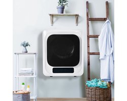 Re-purelife® Compacte Wasdroger met UV-Desinfectie - 6 Programma's - 3-4 kg Capaciteit - Geschikt voor Opbouw of Opstelling - Stille Werking & Helder LED-Display - Wit