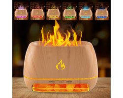 2-in-1 Aromadiffuser met Zoutsteen en 7 kleuren Licht, Luchtbevochtiger voor Yoga, Spa en Kantoor