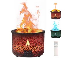 360ml Vulkaan Vlammeffect Aromatherapie Diffuser – Ultrasonisch, Timer, 2-in-1 Diffuser
