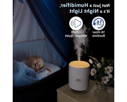 500 ml Luchtbevochtiger met Nachtlampje - Voor Slaapkamer, Thuis en Planten - Stille Bediening - Auto-off - Babykamer, Kantoor