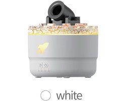 Aroma Cannon Diffuser – Ultrasone Aroma Diffuser met Rook Effect en LED Verlichting – Waterbasis Geurverspreider – Voor Woonkamer, Slaapkamer en Kantoor – Zwart / Wit