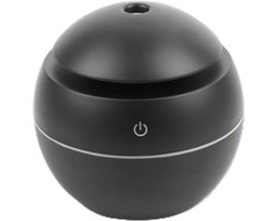 Aroma-luchtbevochtiger Ultrasone USB-geurverspreider Houtnerf LED-licht Elektrische Etherische Olieverspreider (zwart)