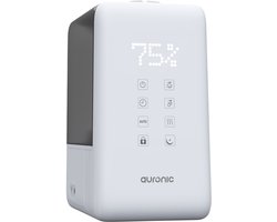 Auronic Luchtbevochtiger - 6L Tankcapaciteit Incl. Waterfilter - 50m2 - Babykamer & Slaapkamer - 3 Vernevelingsstanden - Wit