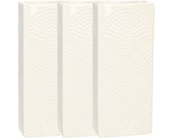 Benson Waterverdamper - 3x - ivoor wit - keramiek - 400 ml - radiatorbak luchtbevochtiger - 7,4 x 17,7 cm