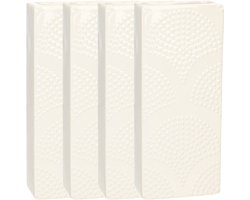 Benson Waterverdamper - 4x - ivoor wit - keramiek - 400 ml - radiatorbak luchtbevochtiger - 7,4 x 17,7 cm