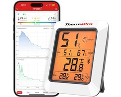 Bluetooth thermometer en hygrometer met app - 80 m bereik voor binnenklimaat controle