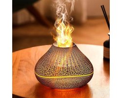 CHIWIN Luchtbevochtiger – 160ml Aroma Diffuser Vlam Effect – Ultrasone 3 in 1 Geurverspreider met 7 Kleuren LED – Stille Aromatherapie voor Thuis en Kantoor