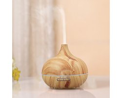 CHIWIN Luchtbevochtiger met Aromatherapie - Humidifier - 500ML - 7 Kleuren LED - 3 Timerstanden - Ultrasone Technologie - Veilig & Duurzaam - Perfect voor Slaapkamer & Babykamer - Houtachtig