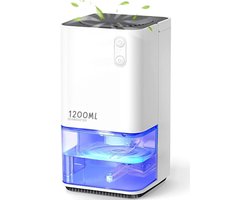 Elektrische Luchtontvochtiger, Draagbare Stille Ontvochtiger, Verwijdert Vocht Automatisch Voor Kantoor, Slaapkamer, Badkamer, Kast, Caravan – Met Gekleurd Nachtlampje, Wit