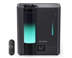 Erikssøn Luchtbevochtiger Elite - 8 Liter - Geschikt voor Woonkamer, Kantoor, Slaapkamer, Babykamer - Humidifier - Met Aromatherapie - Zwart