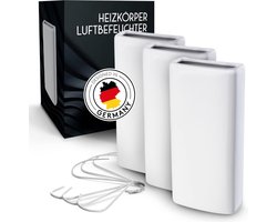 FALKENWERK Keramische Radiator Luchtbevochtiger [3-pack] – Universele Luchtbevochtiger met Flexibele Ophanghaak – Duurzame Luchtbevochtiger voor Alle Verwarmingen – Wit