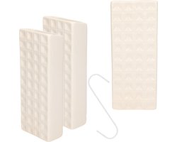 Gerimport Luchtbevochtiger - 3x stuks - waterverdamper - radiator - wit - aardewerk - L8 x H20 cm