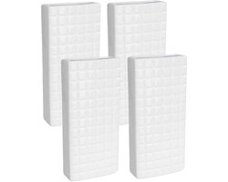 Gerimport Luchtbevochtiger - 4x - waterverdamper radiator - wit - aardewerk - L8 x H20 cm